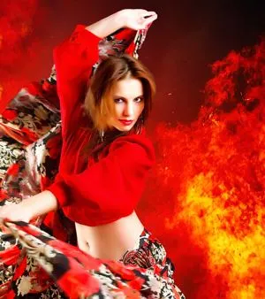 Joven bailando flamenco