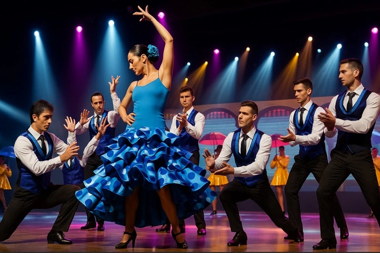 Artistas en el espectáculo ELEMENTS de Benidorm Palace
