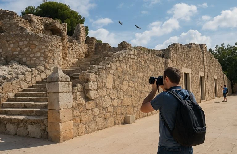 Castillo de Dénia con turistas