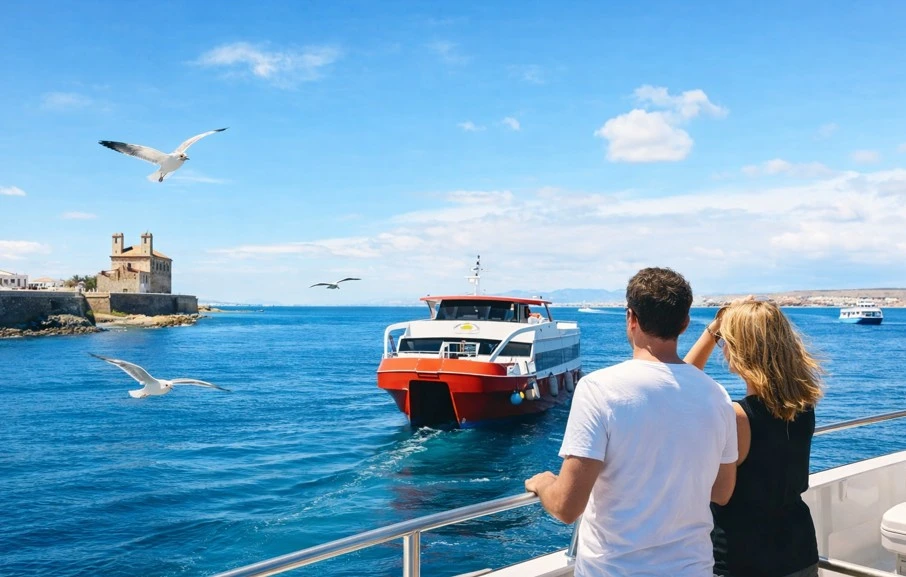 Ferry navegando desde Alicante a Tabarca