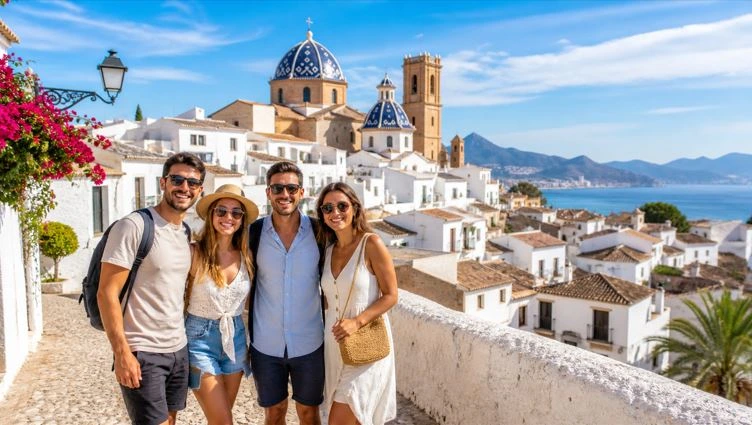 Turistas visitando Altea (Alicante)